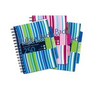 Pukka Pad A5 Stripes Project Book, Pack of 3