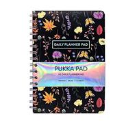Pukka Pad, A5 Undated Daily Planner Pad 115 Sheets of 80GSM Paper with Daily Schedule, To-Do List, and Notes/Sketches Sections - 21 x 15cm, Black