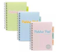 Pukka Pad A5 Wirebound Polypropylene Cover Project Book Ruled 200 Pages Pastel Blue/Pink/Mint (Pack 3) - 2013-PST