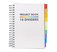 Pukka Pad B5 Project Book with 10 Repositionable Dividers for Organization - Bulk 12 Pack - 400 Perforated Pages of 80GSM Paper - 200 Sheet Notebook for School, Office, and Home - White, 190 x 250mm