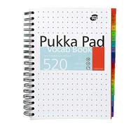 Pukka Pad B5 Vocabulary Book with 520 Word Capacity - Includes 20 Repositionable Alphabetised Dividers - Learn Synonyms, Antonyms, and Use in a Sentence - 100GSM