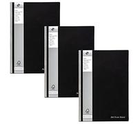Pukka Pad Black Linen Casebound A4 Pad - Pack of 5 Hardback Notebooks with 192 Pages of 90GSM Paper with 8mm Lines and Margin - 29.7 x 21cm, Black