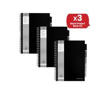 Pukka Pad, Black Project Book A4 - Pack of 3 Pukka Multicolor