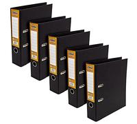 Pukka Pad, Black Recycled Lever Arch A4 Binder - 2 Ring, 70mm Paperboard File - Pack of 5 - Made of 100% Recycled Card, Recycle Me After Use
