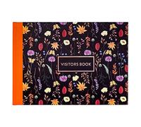 Pukka Pad, Bloom A4 Visitors Book - 96 Pages with 768 Entry Spaces - Includes Record Date, Name, Address, and Comment Fields - 120 GSM Paper - Black