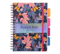 Pukka Pad Bloom B5 Project Book - Wirebound Notebook with 4 Repositionable Dividers with Tabs for Organisation and Personalisation - 200 Pages, 100 Sheets of 80GSM Paper, Random Color