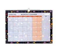 Pukka Pad, Bloom Monthly Wall Planner - 12 Sheets of 100GSM Paper for a Full Year of Daily Activities and Appointments - Top Wirebound with Loop - Black, 29.7 x 42cm