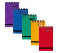 Pukka Pads Pressboard Minor Pad A7 76 x 127mm Wirebound Topbound 120 Pages Feint Ruled Paper Assorted Colours (Pack 20) - 7272-PRS