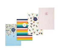 Pukka Pad, Carpe Diem 32 Page A6 4 Pack - Includes Plain, Lined, Dotted, and Planner Notebooks - Hearts