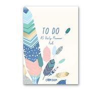 Pukka Pad Carpe Diem A5 Daily Desk Planner Pad with 60 Tear-Off Sheets of 100GSM Paper - Includes Sections for Morning, Afternoon, Evening, Tomorrow, and To-Do List - 8.3 x 5.8in, Feathers