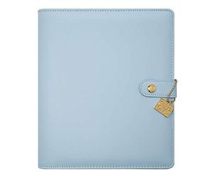 Pukka Pad Carpe Diem A5 Planner with Undated Weekly & Monthly Inserts, Dividers, Stickers & More - Faux Leather Cover with Internal Pockets & Gold Metal Ring Mechanism - 10 x 9.5 x 2in, Sky Blue