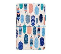Pukka Pad, Carpe Diem - Refillable Traveler’s Notebook Journal, Writing Diary - Blank and Ruled Notebooks Included, 21.8 x 14 cm, Feathers