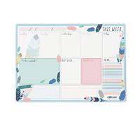 Pukka Pad Carpe Diem Weekly Planner Pad for Daily Organization, Scheduling, & Appointments - Includes To-Do List, Weekend, & Priority Sections, 60 Sheets Tear-Off Sheets, 11.7 x 8.3in, Feathers