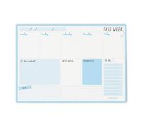 Pukka Pad Carpe Diem Weekly Planner Pad for Daily Organization, Scheduling, & Appointments - Includes To-Do List, Weekend, & Priority Sections, 60 Sheets Tear-Off Sheets, 11.7 x 8.3in, Sky Blue