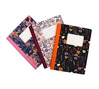 Pukka Pad, Composition and Exercise Notebooks - Ideal for Writing, School and Class Notes - 140 Pages of 80 GSM Lined Paper - Ruled Sheets - 24.7 x 19 cm, Pack of 3, Bloom