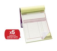 Pukka Pad, Duplicate Invoice Book 203 X 137Mm Pack of 5 Pukka Multicolor