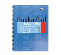 Pukka Pad, Easy-Riter A4 Notebook 3-Pack - Twin Wirebinding with 150 Pages of 80GSM Paper, Perforated Edges, and 4 Hole-Punch Compatibility - 29.3 x 27cm