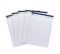 Pukka Pad, Executive Refill A4 Legal Pad - Pack of 5 Tape Head-Bound Notepads with 100 Pages, 50 Sheets of Perforated 60GSM Paper - Feint Ruled with Margin and 8mm Lines - 29.7 x 21cm, White