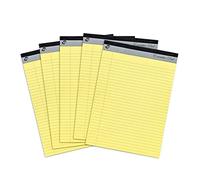 Pukka Pad, Executive Refill A4 Legal Pad - Pack of 5 Tape Head-Bound Notepads with 100 Perforated Pages of 60GSM Paper - Feint Ruled with Margin and 8mm Lines - 29.7 x 21cm, Yellow