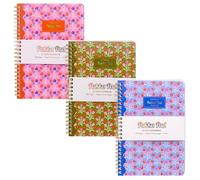 Pukka Pad Floral A5 Jotta Notebooks - Pack of 3 Wirebound Notepads with 200 Pages, 100 Sheets of 80GSM 8mm Feint Ruled FSC Certified Paper and Perforated 4-Hole Punched Margins