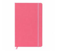 Pukka Pad, Hard Cover Soft-Touch Notebook - 192 Pages of 80GSM Acid-Free Lined Paper - Vegan Leather Cover with Inner Pocket for Loose Pages, Ribbon Bookmark, Elasticated Closure - 130 x 210mm, Pink