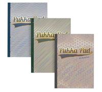 Pukka Pad Haze A4 Refill Pad - Pack of 3 Tape Side-Bound Notebooks with 300 Pages, 150 Sheets of 80GSM Paper with 8mm Feint Ruled Lines and Margins with 4-Hole Punches for Binder Compatibility
