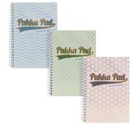 Pukka Pad Haze A5 Jotta Notebook - Pack of 3 Card Cover Wire-Bound Notepads with 200 Pages, 100 Sheets of 80GSM 8mm Feint Ruled Paper - 4-Hole Punched for School Notes, Office Projects, and Home Memos