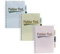 Pukka Pad Haze Project Book A5 Ruled Twin Wire Side Bound Card and Clear Polyprop Soft Cover Assorted Perforated 200 Pages Pack of 3
