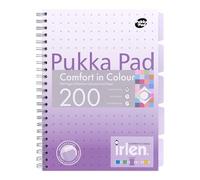 Pukka Pad Irlen A4 Project Book 3-Pack - 200 Pages, 100 Sheets of 80GSM Lined & Coloured Paper & 5 Repositionable Dividers - Designed for Visual Perception Difficulties - FSC Certified - Lavender