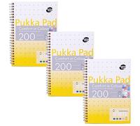 Pukka Pad, Irlen Jotta Pad A5 Notebook 3-Pack - Wire Bound Notepad 200 Pages of 80GSM Coloured FSC Certified Lined Paper - Designed for Visual Perception Difficulties - 21 x 14.8cm, Gold