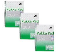 Pukka Pad, Irlen Jotta Pad A5 Notebook 3-Pack - Wire Bound Notepad 200 Pages of 80GSM Coloured FSC Certified Lined Paper - Designed for Visual Perception Difficulties - 21 x 14.8cm, Green