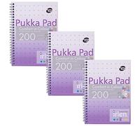 Pukka Pad, Irlen Jotta Pad A5 Notebook 3-Pack - Wire Bound Notepad 200 Pages of 80GSM Coloured FSC Certified Lined Paper - Designed for Visual Perception Difficulties - 21 x 14.8cm, Lavender