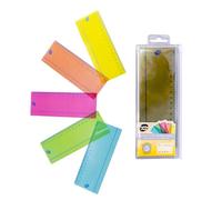 Pukka Pad Irlen Reading Rulers Designed to Help with Visual Processing - Pack of 5 with Pre-Printed Colour Rulers in Blue, Green, Orange, Red, and Yellow in Zipper Wallet - 19 x 7cm, 250um PET
