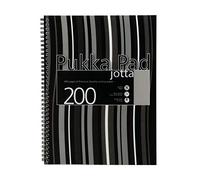 Pukka Pad Jotta Notebook Wirebound Plastic Punched 200pp 80gsm A4 Black Stripes Ref JP018-5 [Pack 3]