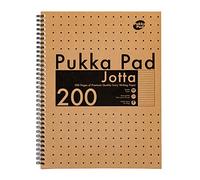 Pukka Pad, A4 Kraft Jotta Notebooks - Pack of 3 Twin-Wirebound Notebooks - 80GSM Paper with 8mm Lines - Features...