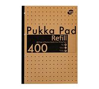 Pukka Pad, Kraft A4 Refill Notepad - 400 Ivory Pages with 8mm Lines - Gluebound with 4-Holepunch - 5-Pack