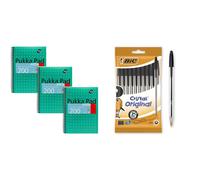 Pukka Pad Metallic Cover Wirebound Jotta Notebook B5 (Pack of 3) & Bic Cristal Origin