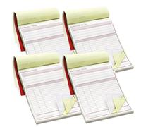 Pukka Pad NCR Duplicate Invoice Book - Carbonless Delivery Note Pad, Personalised Invoice Book, Easy Tear Numbered Sheets Receipt Pad for Small Businesses & Self Employed Invoices | Pack of 4