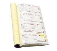 Pukka Pad, NCR Duplicate Receipt Book 140 x 276mm. 4 Receipts per Page. 200 Duplicate Sets. Micro-perforated. Serially Numbered. Side Taped Book DCU1520