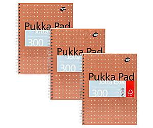 Pukka Pad Notebook Metallic Executive A4 Ruled Spiral Bound Cardboard Copper Perforated 300 Pages 150 Sheets Pack of 3