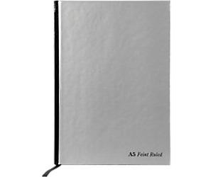 Pukka Pad Notebook Silver A5 Ruled Casebound Cardboard Hardback Silver 192 Pages 96 Sheets