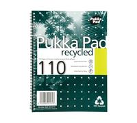 Pukka Pad Notebook Wirebound Recycled 80gsm Ruled and Margin 4 Hole 110 Pages A4 Ref RCA4 [Pack 3] [per Pack: 3]
