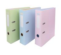Pukka Pad Pastel A4 Lever Arch Files - 10 Pack - 70mm Spine with Customisable Label, 2-Ring Standard Mechanism with Lock Clip for Safe Document Storage - Assorted Pack of Blue, Green, Pink