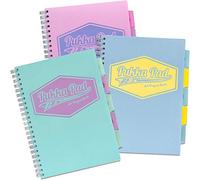 Pukka Pad Pastel A4 Project Book - Pack of 2 - Ruled Wirebound Subject Notebooks - Assorted Colours