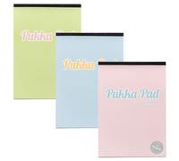 Pukka Pad Pastel A4 Refill Pads - Pack of 6 Top-Bound, Easy Tear Notepads with 160 Pages, 80 Sheets of 80GSM, 8mm Feint Ruled Lined Paper with 4-Hole Punch Margins for Binder Compatibility