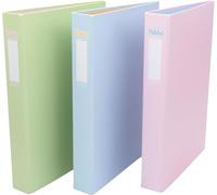 Pukka Pad Pastel Ringbinders - 25mm Spine with Customisable Label, O-Ring Mechanism for Office, School and Work - Assorted 3 Pack of Blue, Green, Pink - Manufactured in The UK