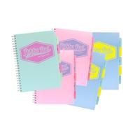 Pukka Pad Project Book - Assorted Pastel Colour Notebook, A4 Notepad with Dividers, 200 Ruled 80gsm Paper Subject Notebook, Storage Pockets Writing Pad for School, Office & Revision Notes | Pack of 5