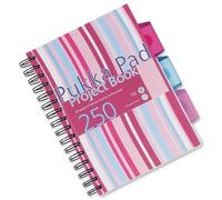 Pukka Pad Project Book Wirebound Plastic Ruled 3-Divider 250pp 80gsm A5 Assorted Ref PROBA5 [Pack 3]