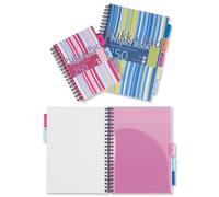 Pukka Pad Project Book Wirebound Plastic Ruled 3-Divider 250pp 80gsm A5 Assorted Ref PROBA5 [Pack of 6]