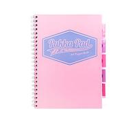 Pukka Pad Project Spiral Notebook - 200 Pages, 100 Sheets of 80GSM Paper with Repositionable Dividers & Perforated Edges for School & Office Planning & Organization - A4-29.7 X 23cm, Pastel, Pink
